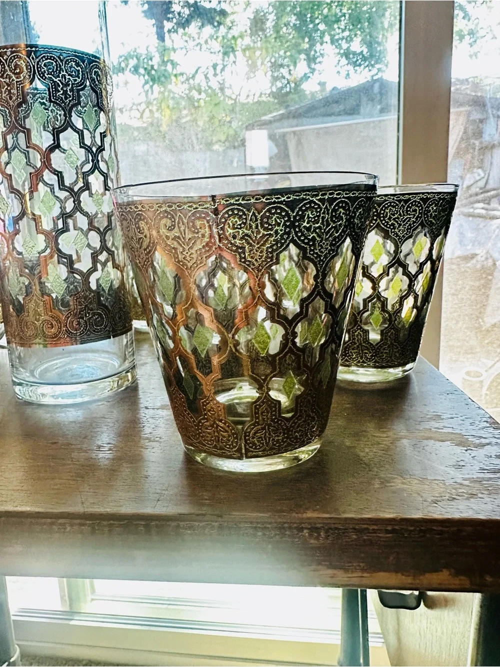 Vintage Culver Valencia 22K Gold Barware Set with Pitcher